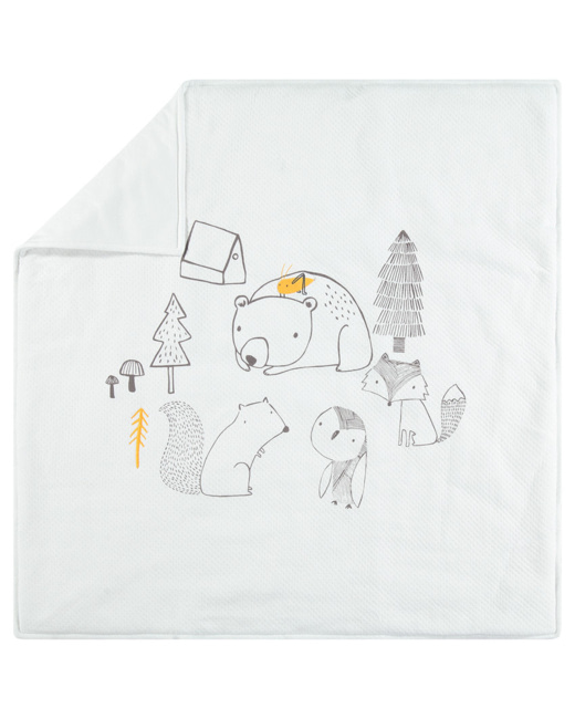 Couverture en jersey avec animaux de la fôret