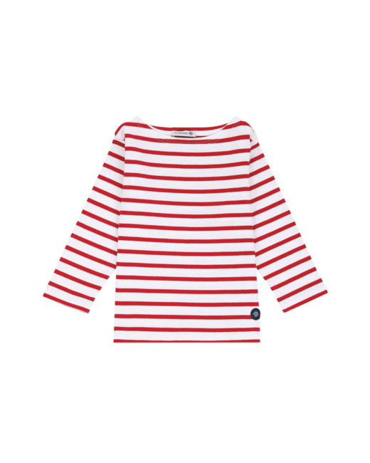 Marinière "Loctudy" Kids - coton - Blanc/Braise
