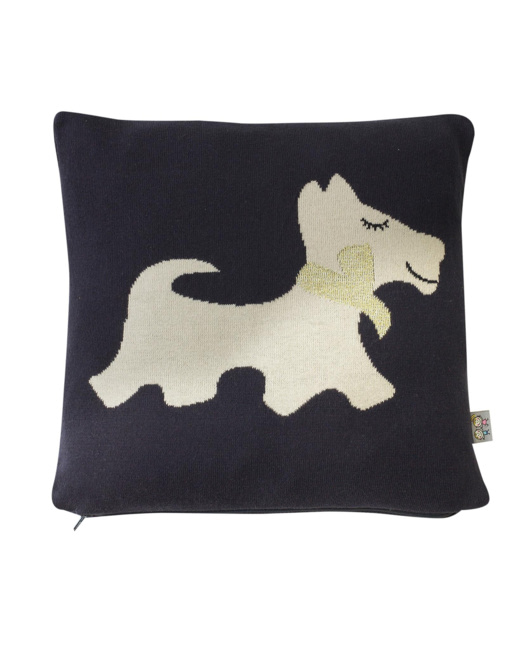 Taie de coussin en coton bio, chien Scotty