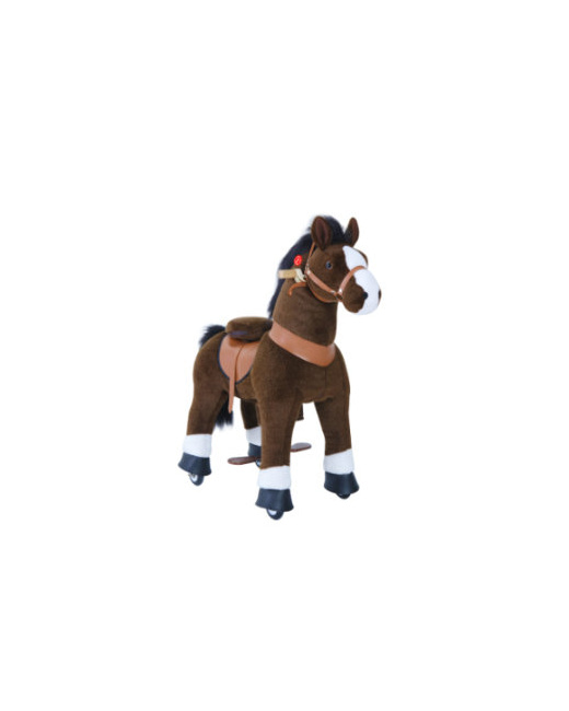 Cheval à monter enfant brun foncé frein sons, petit