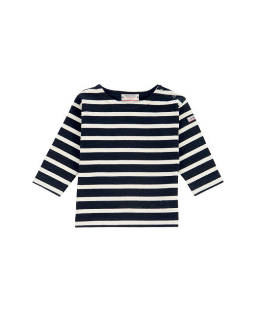 Marinière "Erwann" Baby - coton équitable - Rich Navy/Nature