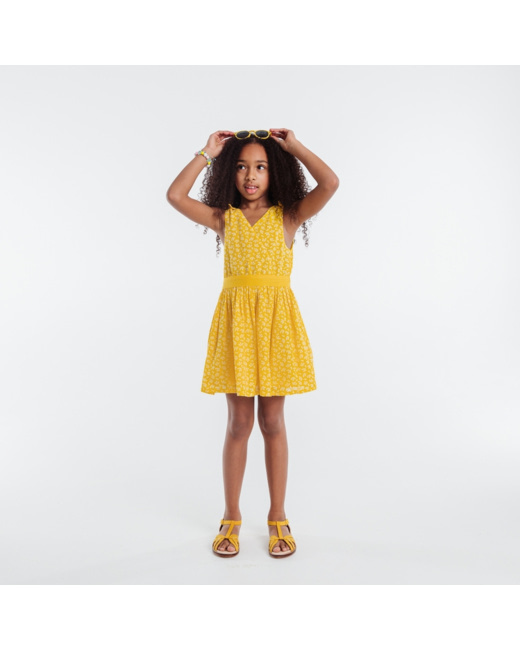 Robe imprimée jaune fille