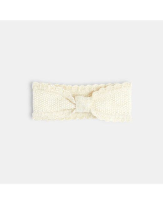 Headband en tricot blanc fille