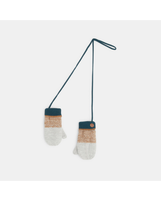 Moufles tricot multi rayures bébé garçon