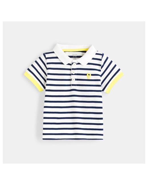 Polo maille piquée rayé à motif dos