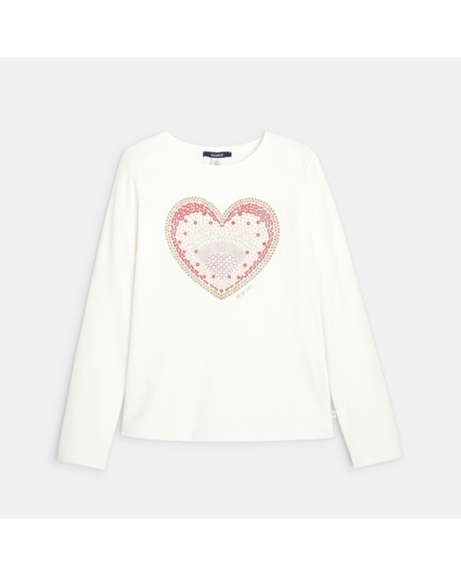 T-shirt en coton biologique blanc fille