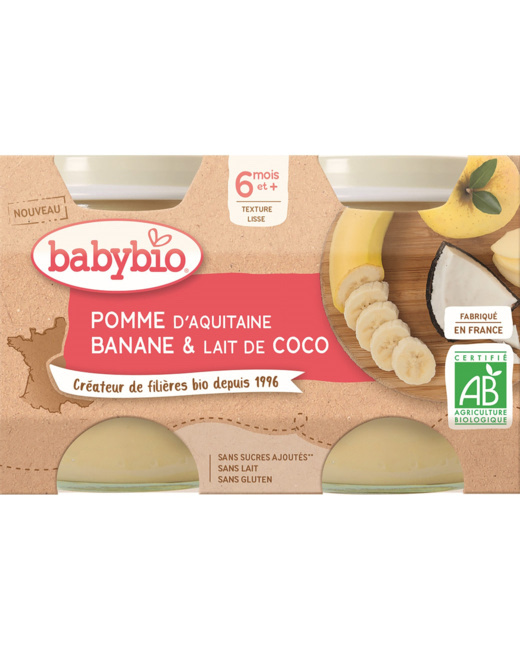 Petits pots - Pomme de Nouvelle-Aquitaine Banane Lait de Coco