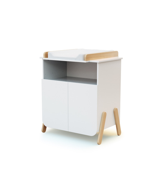 Meuble à langer 2 portes, 1 niche en bois PIRATE