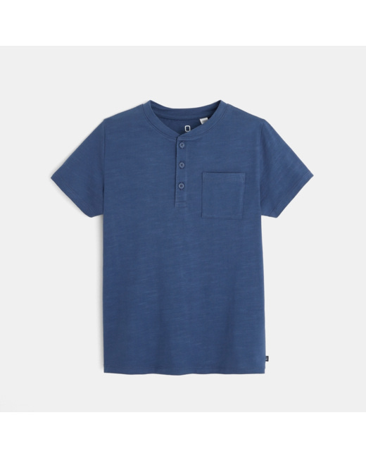 T-shirt tunisien uni bleu garçon