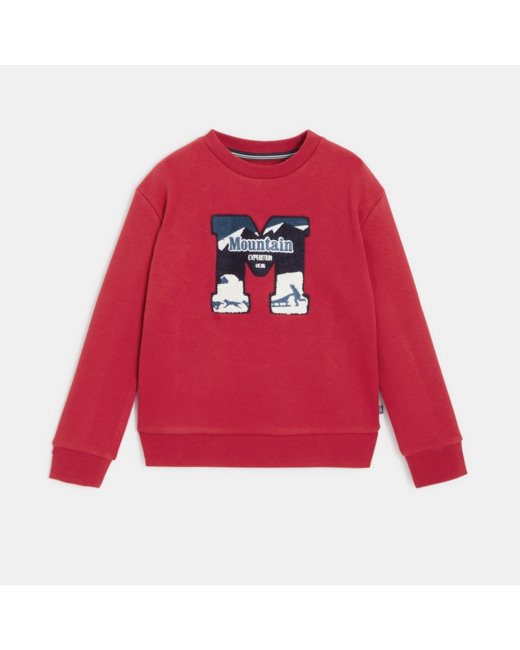 Sweat-shirt Mountain Expedition rouge garçon