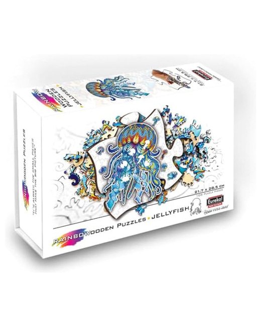 Rainbow wooden puzzle méduse