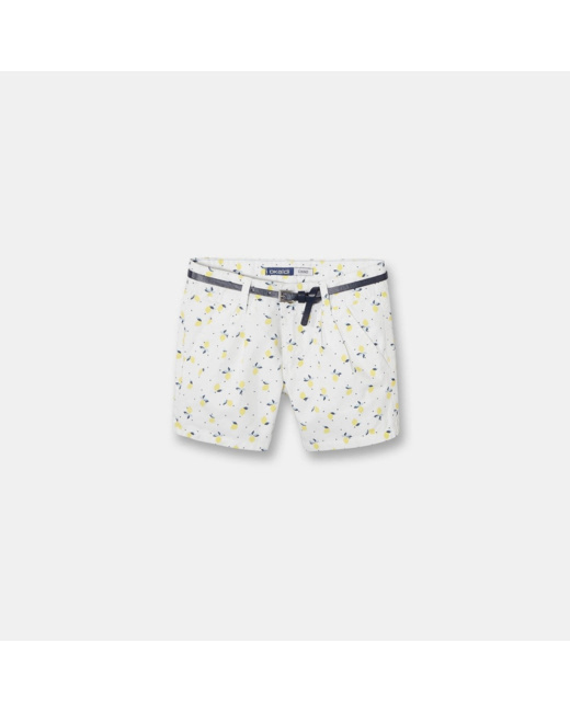 Short chino imprimé jaune fille