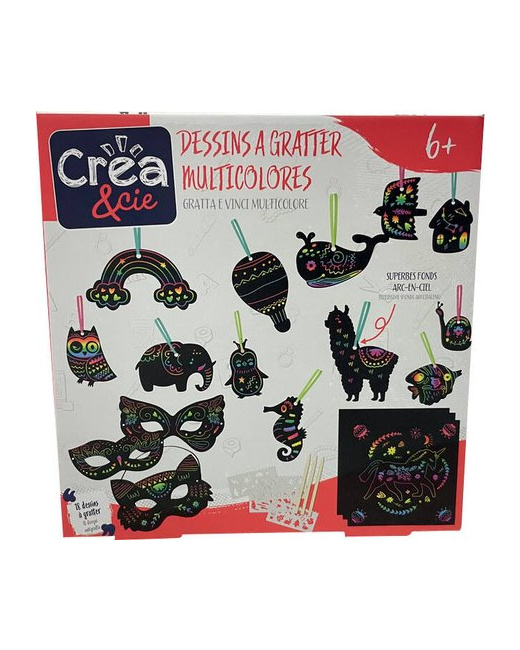 Dessins à gratter multicolores