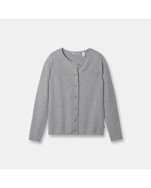 Gilet boutonné gris fille
