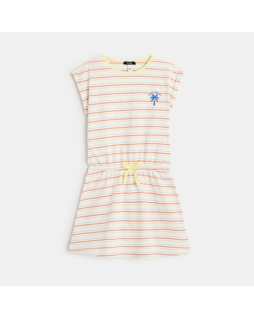 Robe rayée en jersey fille