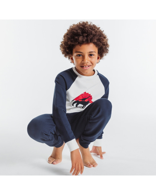 Pyjama 2 pièces motif dinosaure blanc garçon