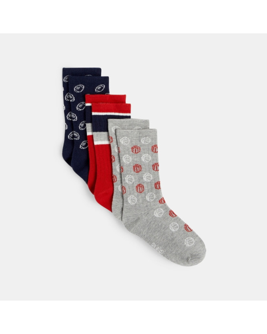 Chaussettes fantaisie (lot de 3) bleues garçon