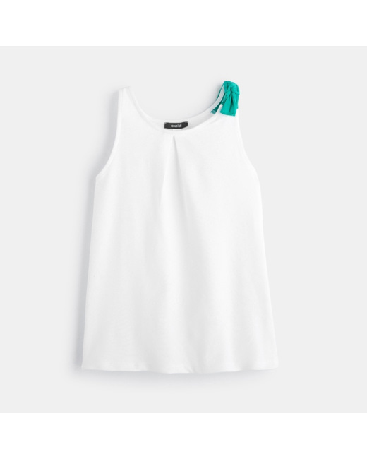 Débardeur détail nœud vert fille