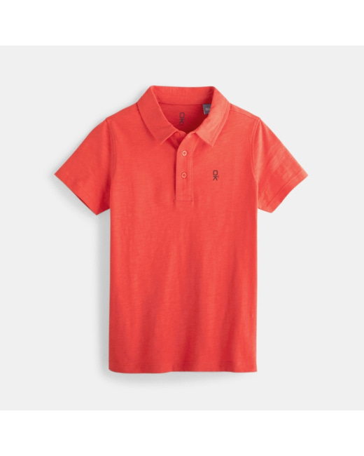 Polo uni rouge garçon