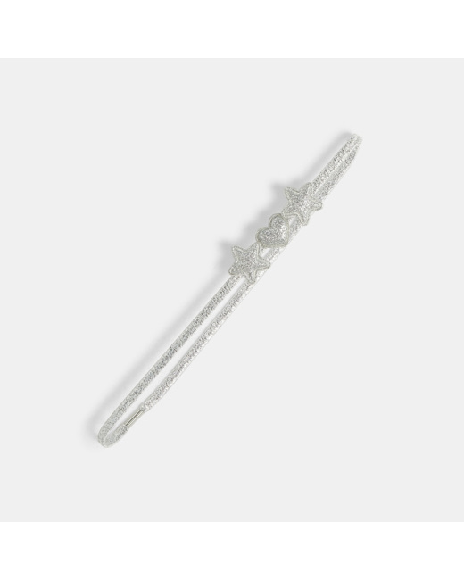 Headband élastiqué gris fille