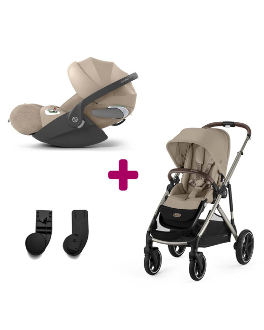 Poussette duo Gazelle S et Siège + adaptateurs coque + coque Cloud T i-size plus Cozy