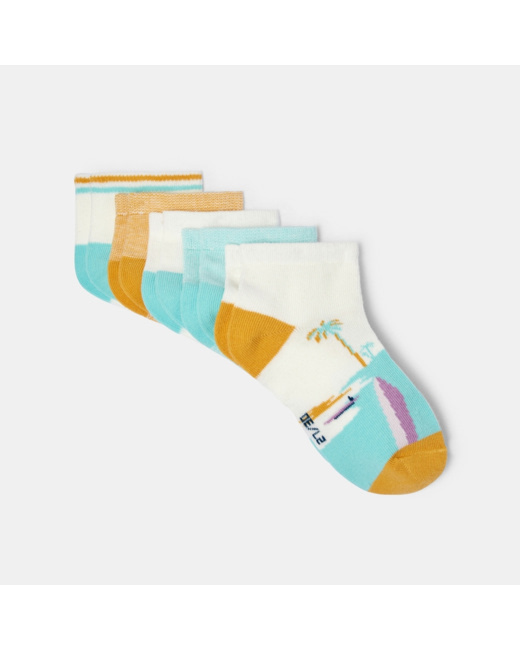 Socquettes fantaisie (lot de 5) beige garçon
