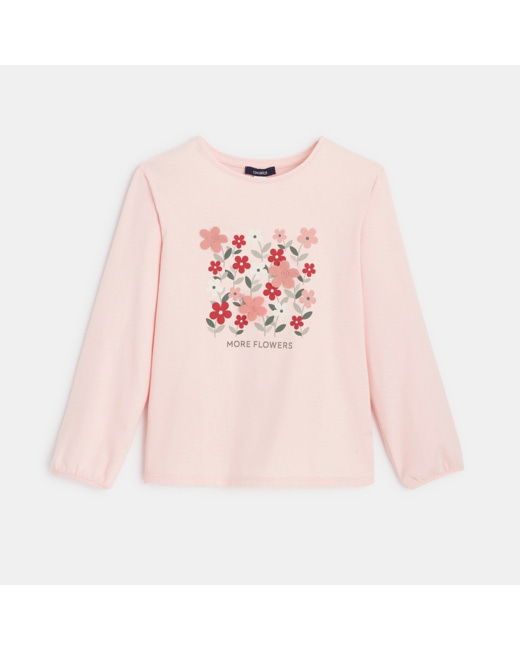 T-shirt amusant à personnaliser "more flowers" rose fille