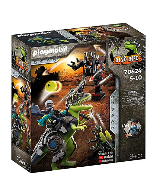 Playmobil Dino Rise - Tyrannosaure et robot géant