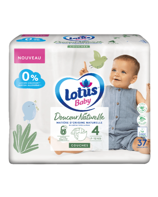 Lotus Couches Baby Touch Taille 4 (9-14Kg) x38 (lot de 2 soit 76 couches) 
