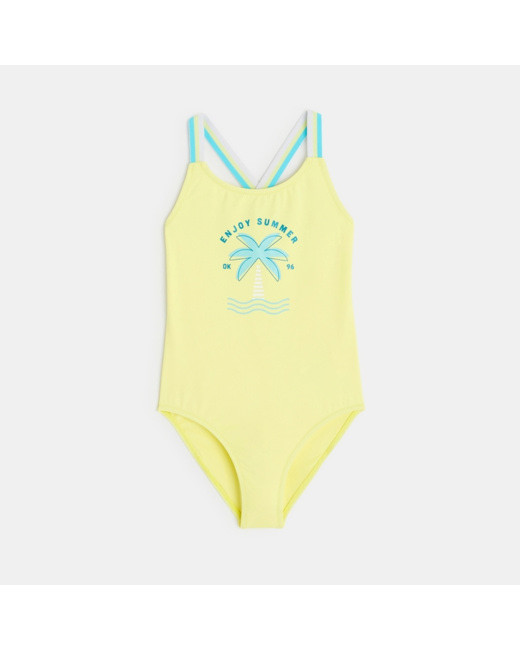 Mailot de bain 1 pièce "Enjoy Summer" jaune fille