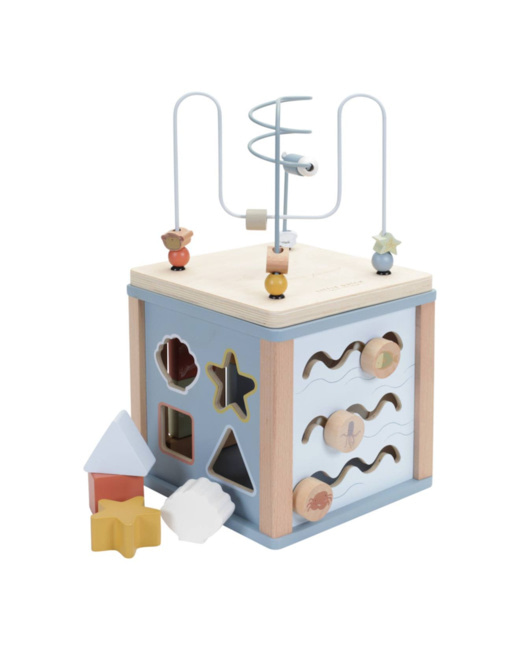 Cube d'activités en bois Océan