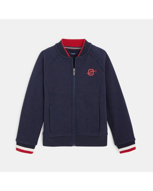 Sweat-shirt teddy zippé bleu garçon
