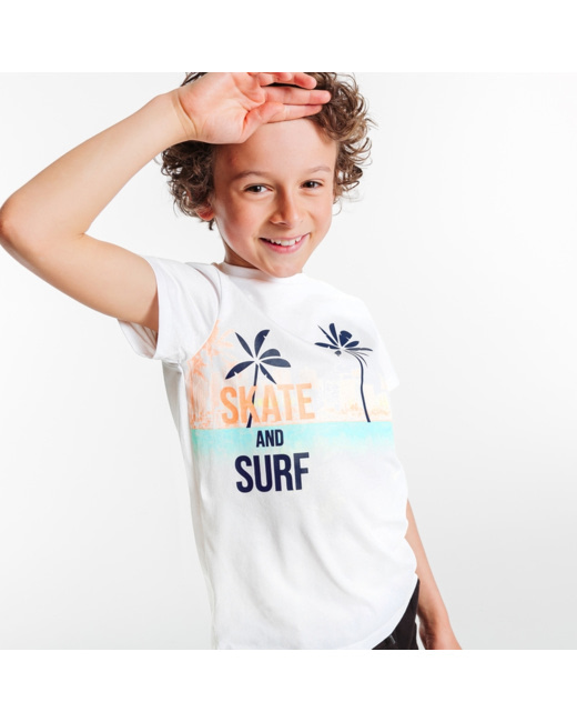 T-shirt à message blanc garçon