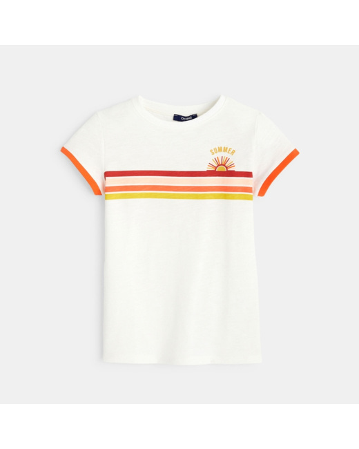 T-shirt à message "Summer" orange fille