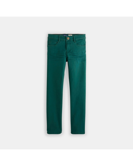 Pantalon slim en toile vert garçon