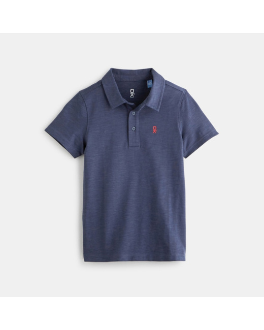 Polo uni bleu garçon