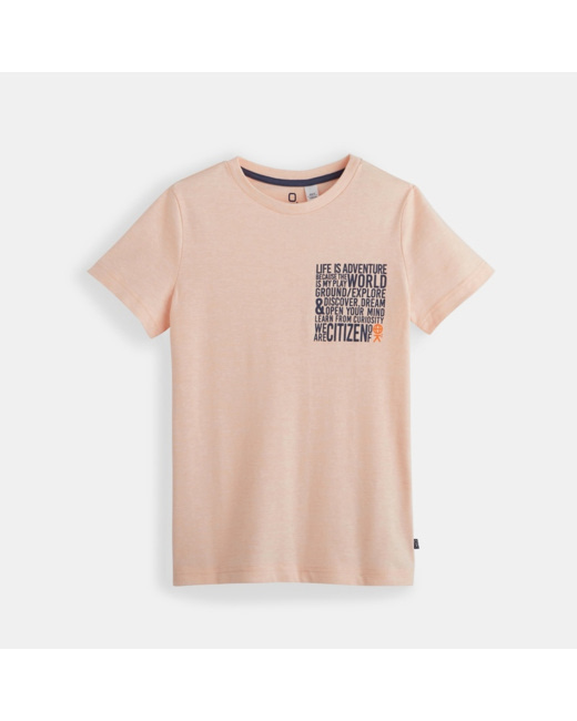 T-shirt à message orange garçon