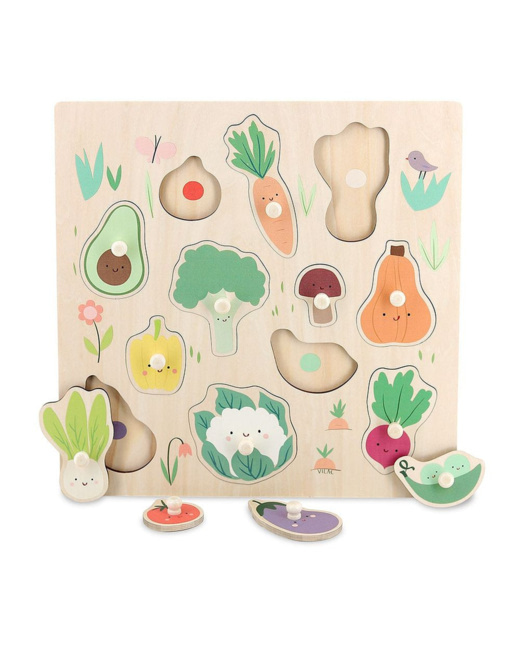 Puzzle encastrement en bois Légumes du jardin