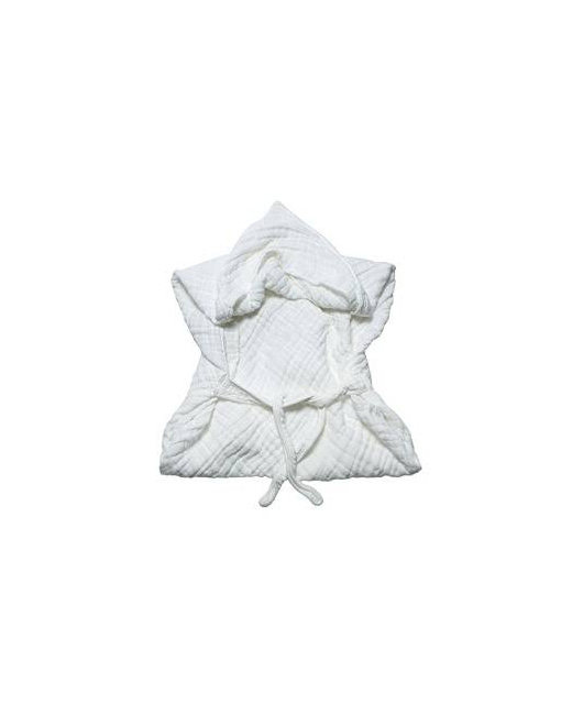 Serviette de bain en mousseline avec capuche et ceinture