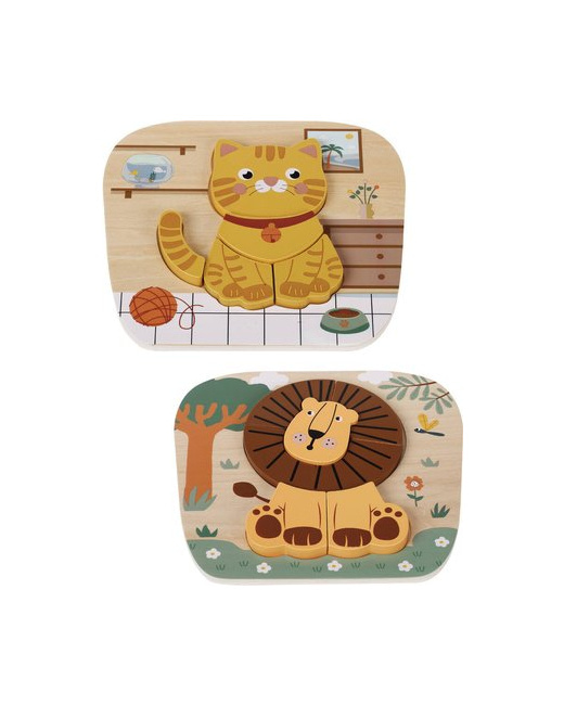 Puzzle en bois - Chat Et Lion
