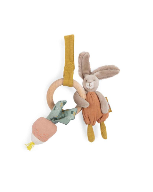 Hochet anneau bois Lapin Trois petits lapins