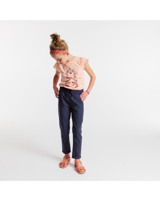 T-shirt imprimé tigre orange fille