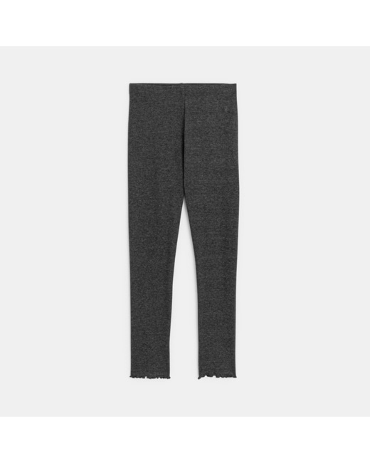 Leggings unis en jersey doux gris fille