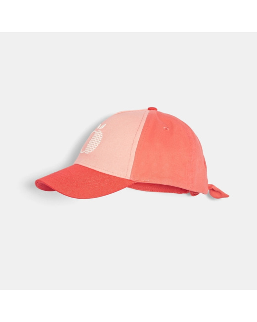 Casquette toile bicolore orange fille