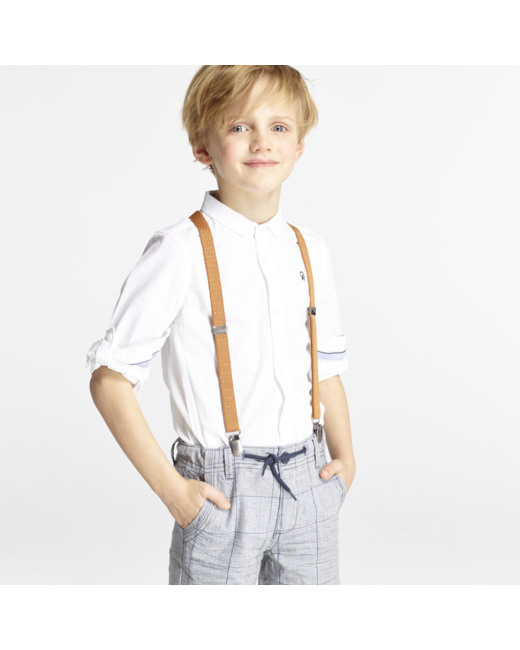 Chemise unie blanche garçon