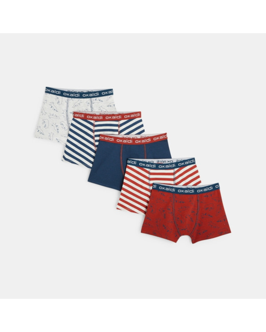 Lot de 5 boxers en jersey garçon