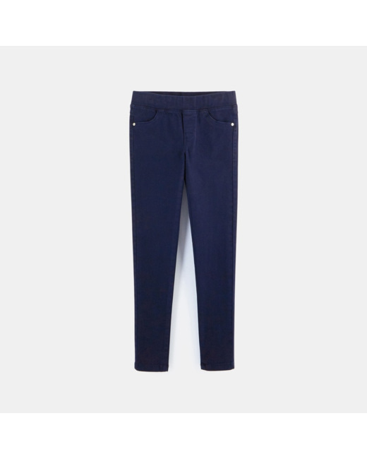 Tregging toile couleur hyper stretch bleu fille
