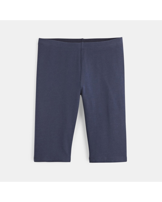 Legging court en jersey uni bleu fille