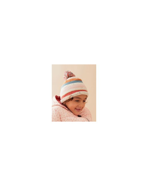Bonnet rayé en tricot