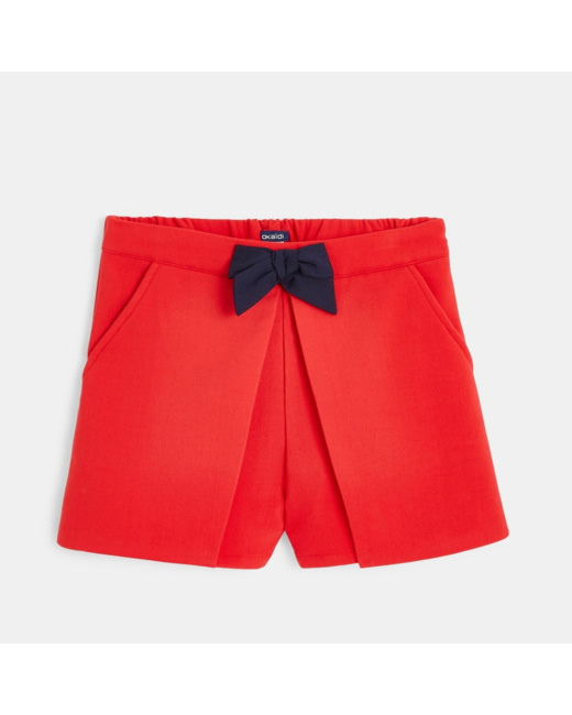 Short uni et nœud papillon rouge fille